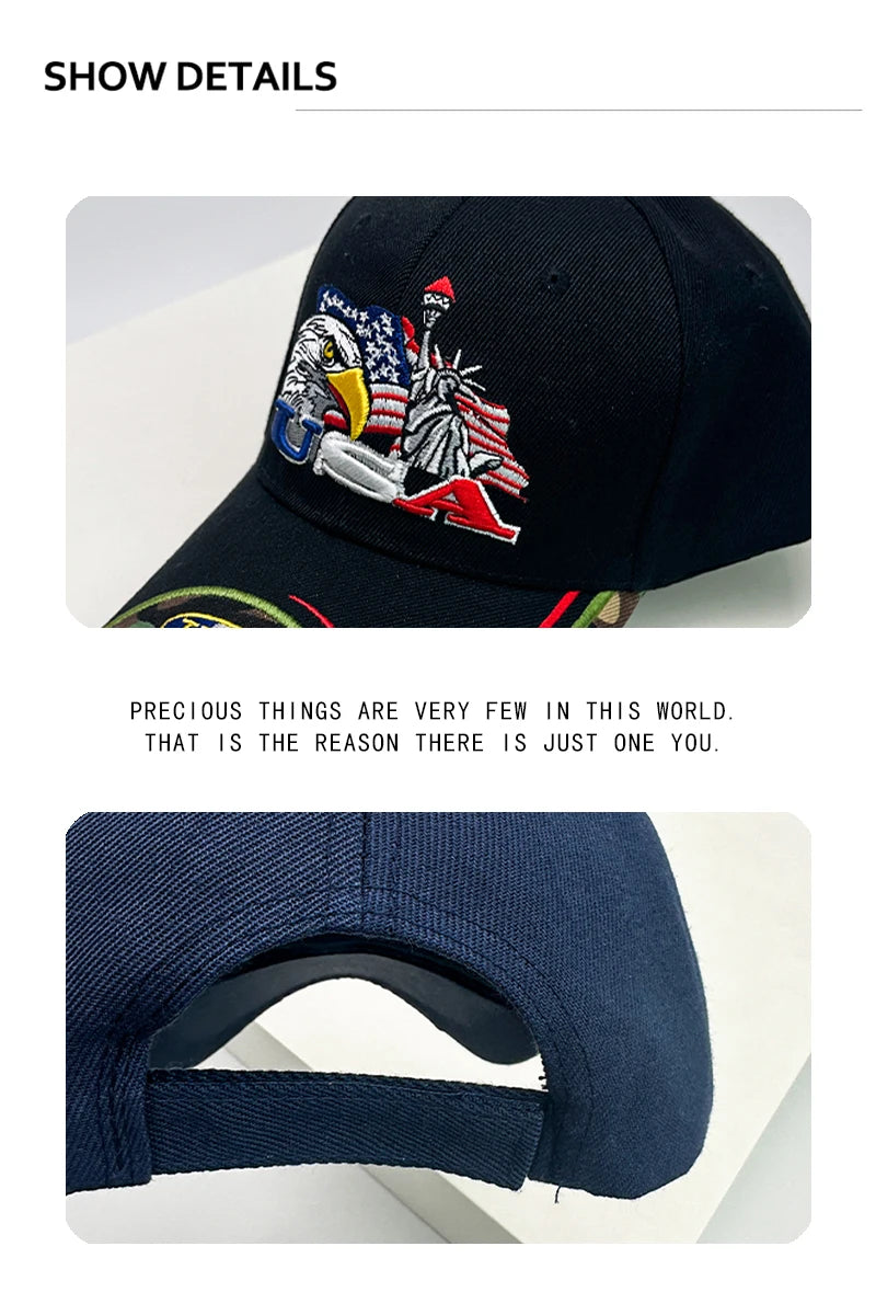 New Unisex America Eagle Letter Embroidery Baseball Hats Hardtop Breathable Personal Sunshade Peaked Caps Versatile Fashion ins