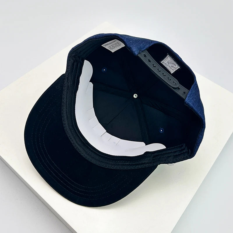 New Unisex Color Block Letter Embroidery Baseball Hats Hip Hop Breathable Flat Eave Sunshade Peaked Caps Versatile Fashion ins