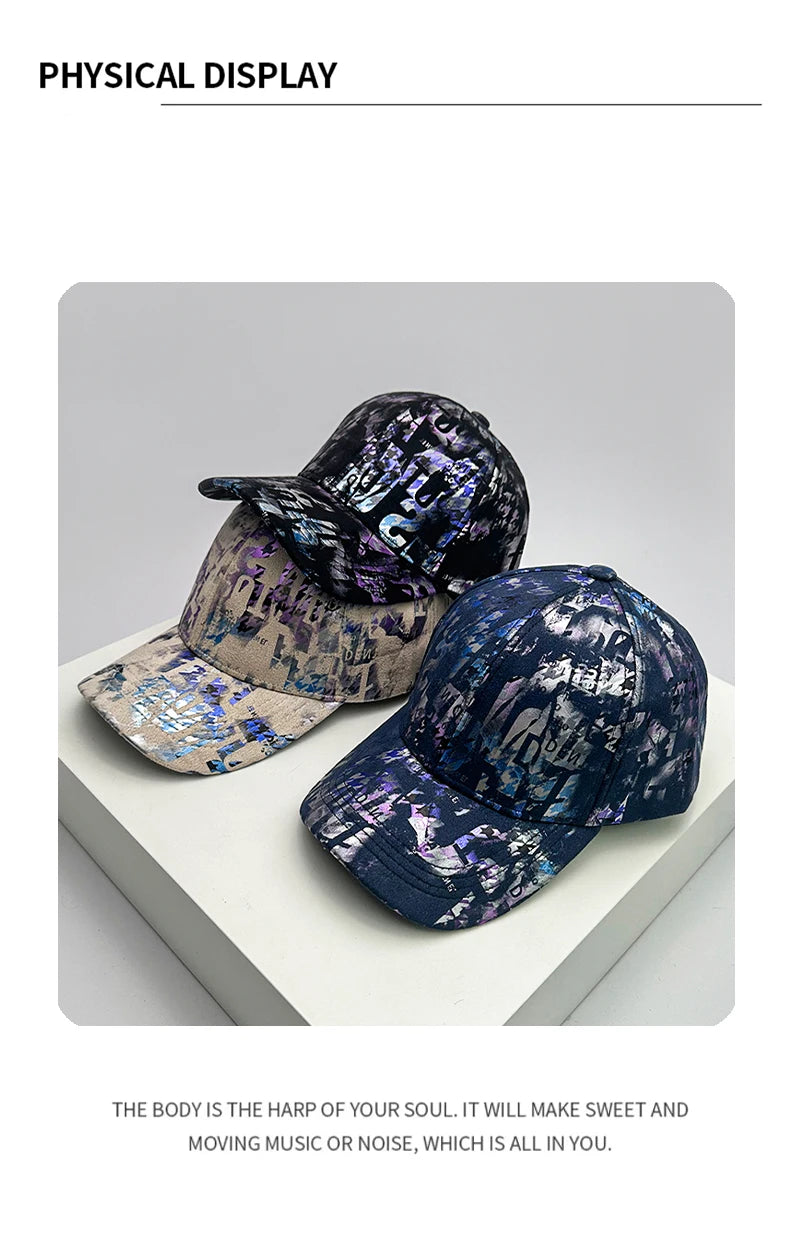 New Street Gradient Printing Graffiti Bandhnu Men Women Baseball Hats Cotton Comfortable Versatile Fashion Sport Hip Hop Caps