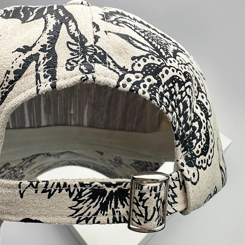 New Printing Leaf Vegan Leather Versatile Men Women Baseball Hats Cotton Korean Sunshade Fashion Breathable Outdoors Sport Caps