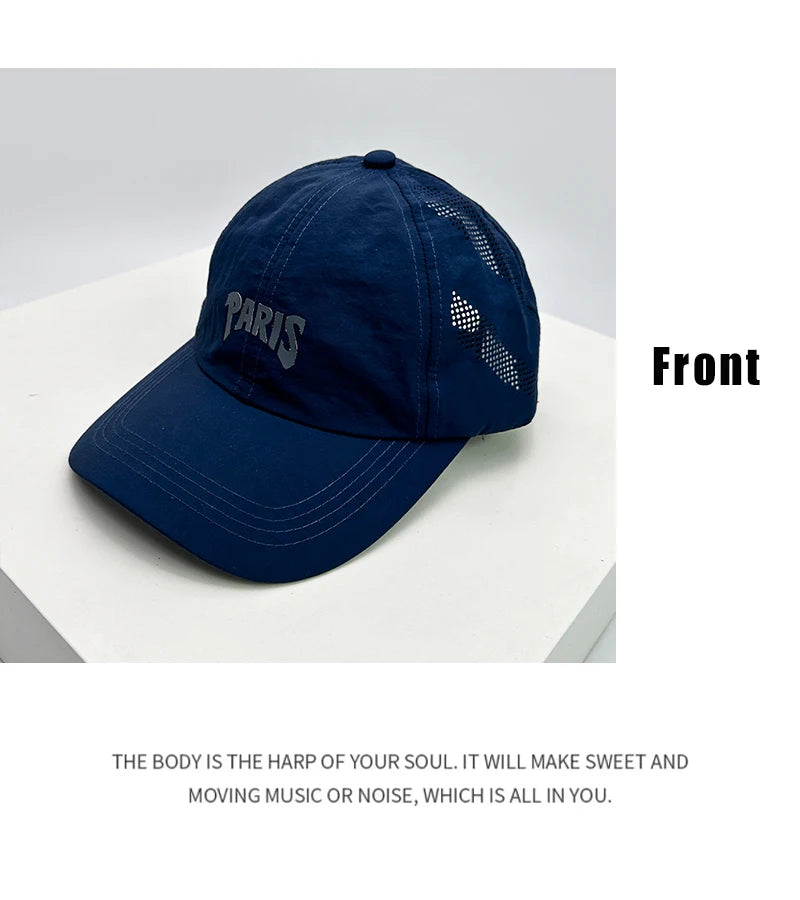 New Men Woman Quick Drying Printed Letter Baseball Hats Simple Breathable Sunshade Outdoor Snapback Caps Mesh Versatile Fashion