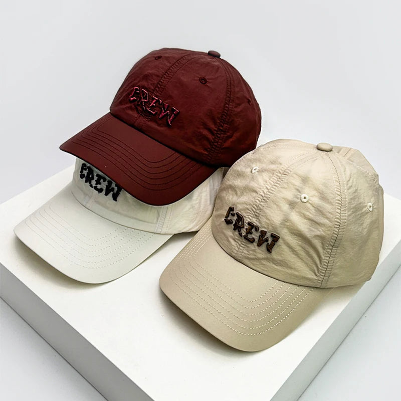 New Men Woman ins Quick Drying Letter Embroidery Baseball Hats Korean Sunshade Simple Breathable Outdoor Snapback Caps Versatile