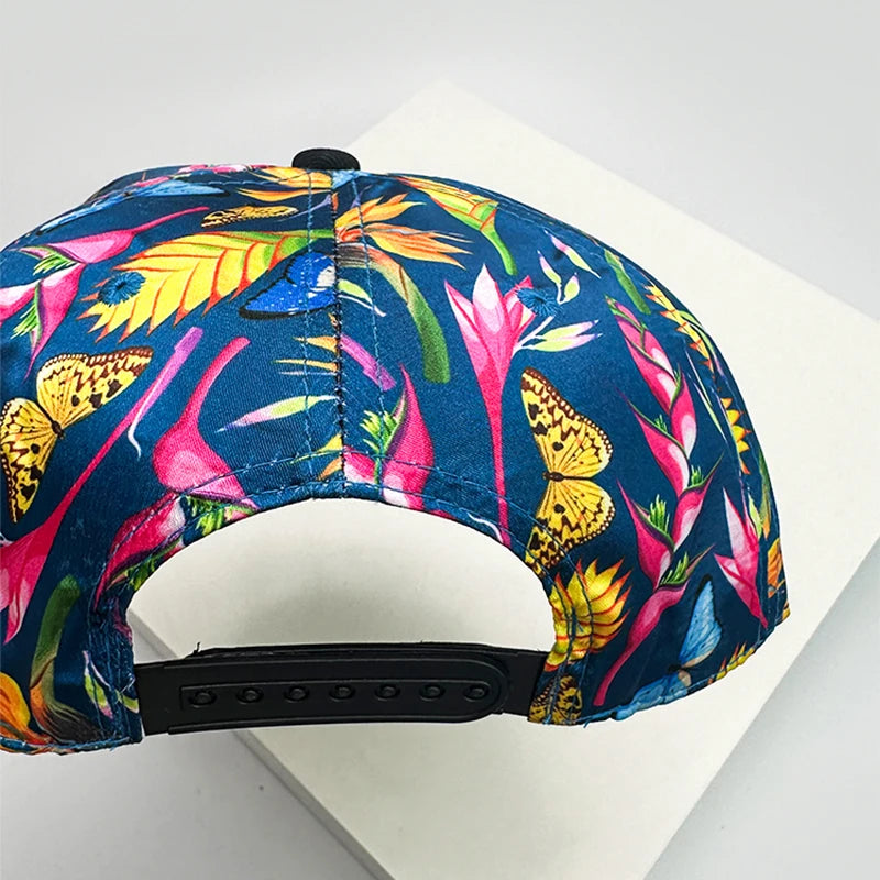 New Unisex Bandhnu Colorful Flowers Leaves Baseball Hats Breathable Hip Hop Sunshade Peaked Caps Versatile Fashion Color Block