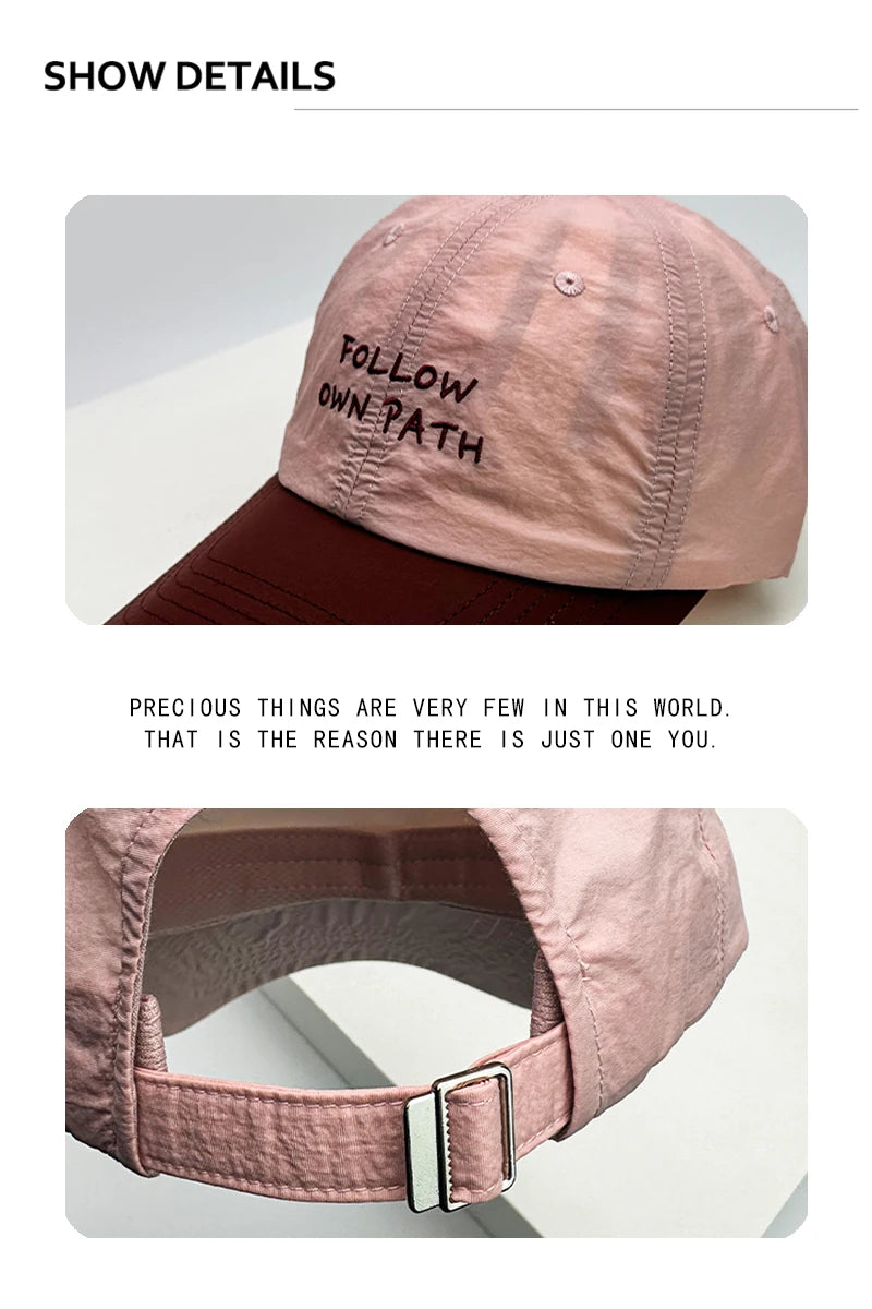 New Men Woman Color Block Quick Drying Letter Embroidery Baseball Hats Sunshade Breathable Outdoor Snapback Cap Versatile Simple