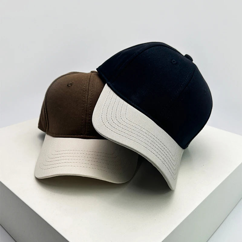 New Unisex Simple Color Block Casual Baseball Hats Breathable Outdoor ins Sunshade Peaked Caps Versatile Fashion Personal Retro