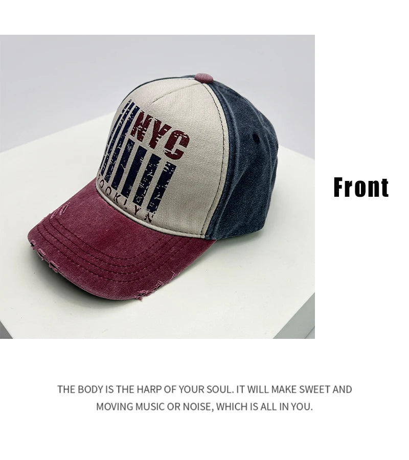 New Men Women Street Hip-hop Snapback Caps Versatile Sunshade Outdoor Cotton Fashion Distress Baseball Hats American Dilapidated