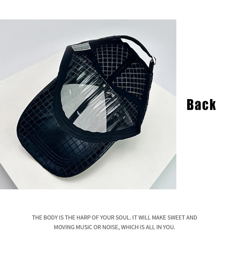 New Unisex Personal Check Reflective Baseball Hats Breathable Street Sunshade Snapback Caps Versatile Retro Fashion Casual Plaid