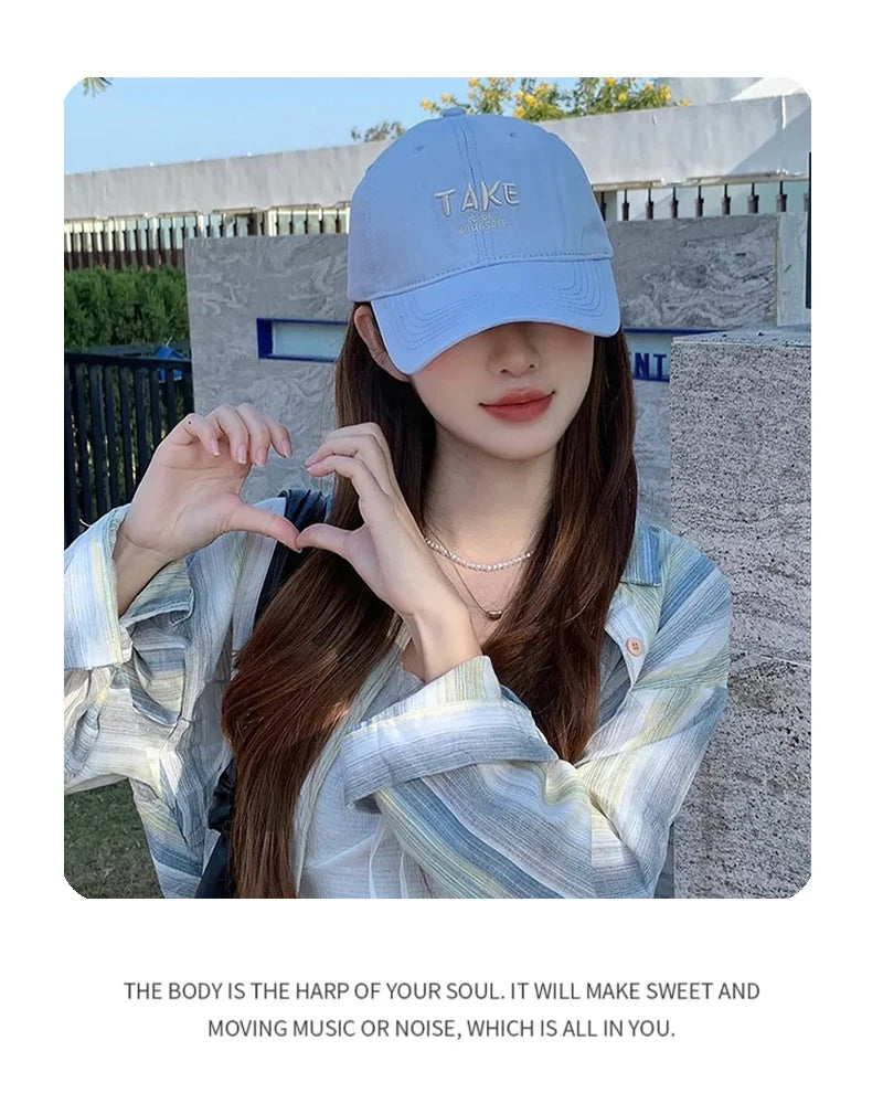 New Men Women Temperamental Embroidered Letters Baseball Hats Versatile Breathable Sunshade Korean Snapback Caps Fashion Simple