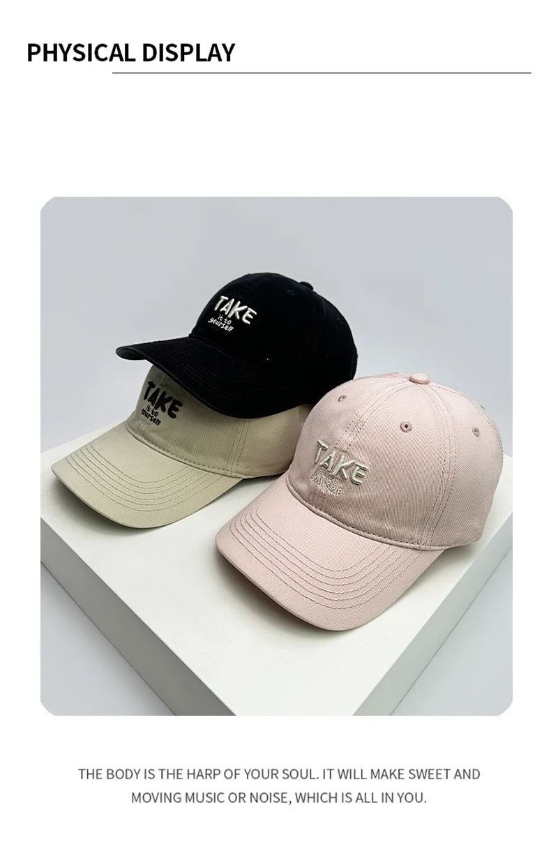 New Men Women Temperamental Embroidered Letters Baseball Hats Versatile Breathable Sunshade Korean Snapback Caps Fashion Simple