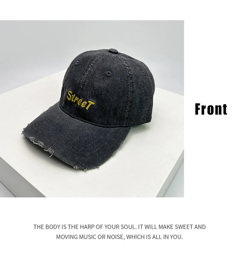 New Men Woman Broken Style Letter Embroidery Baseball Hats Retro Sunshade Breathable Casual Snapback Caps Versatile Fashion ins