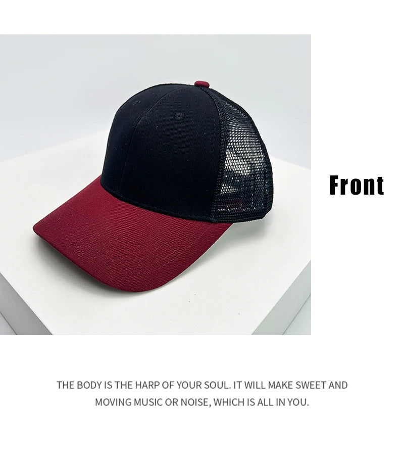 New Men Women Color Block American Style Baseball Hats Sunshade Personal Breathable Street Truck Caps Versatile Fashion Simple