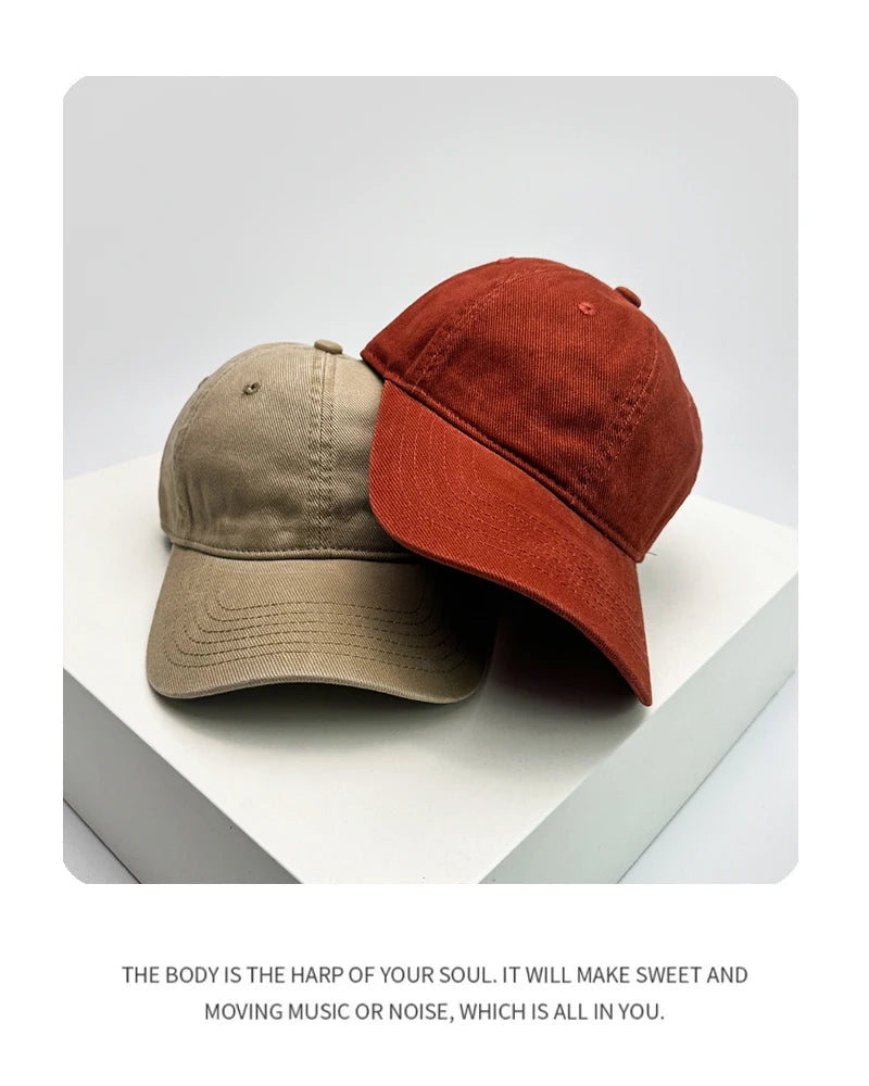 Autumn and Winter New Unisex Solid Simple Baseball Hats Breathable Retro Casual Sunshade Peaked Caps Versatile Outdoor Fashion