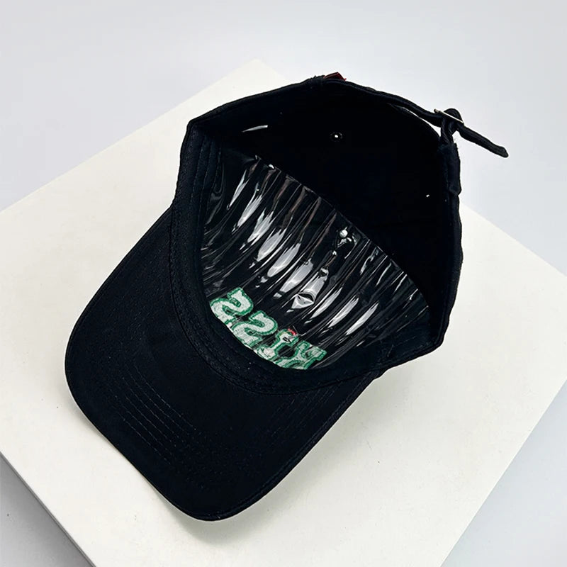 New Unisex Embroidered KISS Letters Baseball Hats Casual Breathable Street Peaked Caps Versatile Personal Fashion Niche Korean