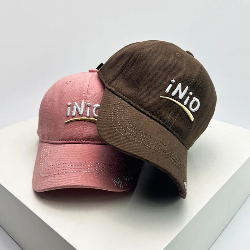 New Unisex Advanced Feel Embroidered Letters Baseball Hats Breathable Korean Sunshade Peaked Caps Versatile Casual Fashion Retro