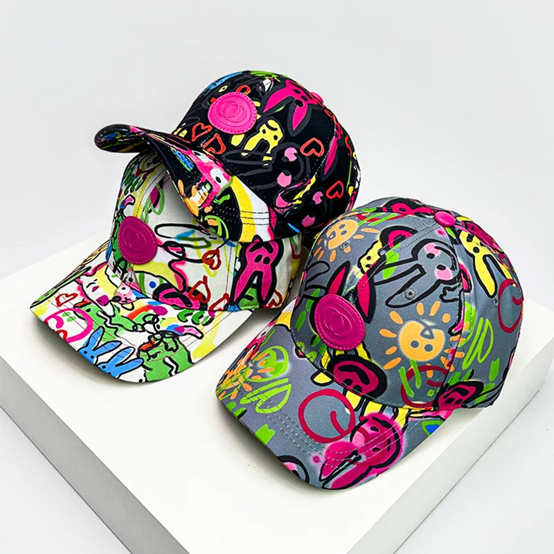 New Unisex Paintings Graffiti Letter Baseball Hats Breathable Personal Sunshade Hip Hop Peaked Caps Versatile Fashion Hardtop