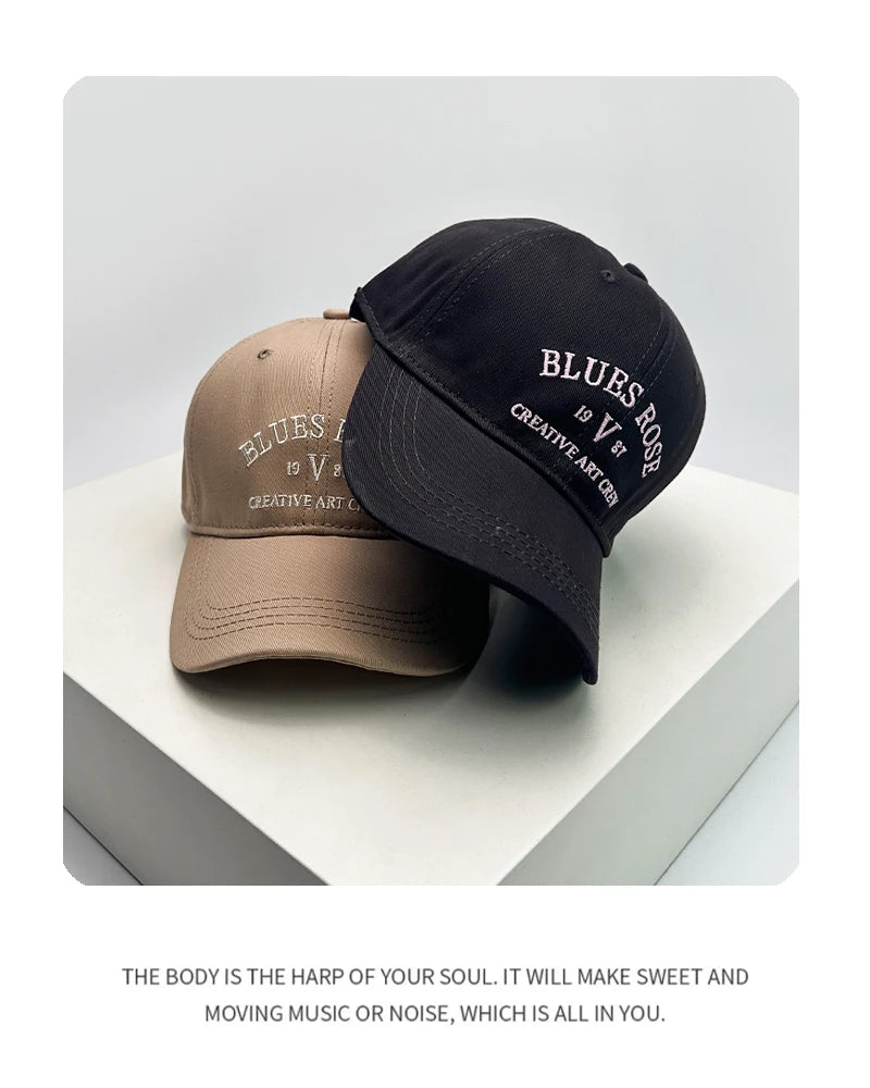 New Unisex Hardtop Embroidered Letters Baseball Hats Breathable Korean Sunshade Casual Peaked Caps Versatile Fashion Simple ins