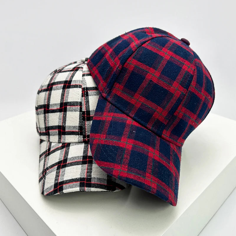 New Men Women Check Houndstooth Color Block Baseball Hats Sunshade Versatile Breathable Outdoor Snapback caps Fashion Retro ins