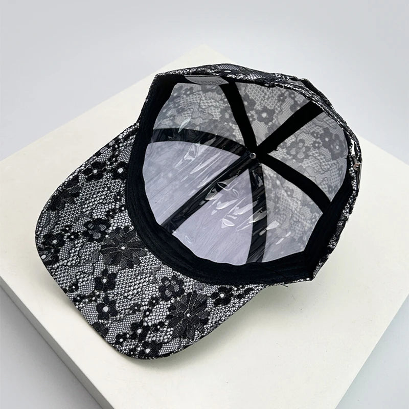 New Women Korean Lace Flower Baseball Hats Breathable Elegant Sunshade Outdoor Peaked Caps Versatile Casual Fashion Personal ins