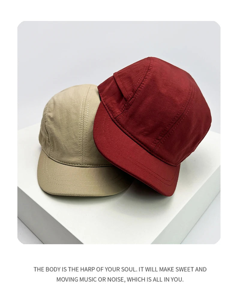 New Men Women Drawstring Short Eaves Solid Baseball Hats Breathable Sunshade Fashion Snapback Caps Versatile Simple Quick Drying