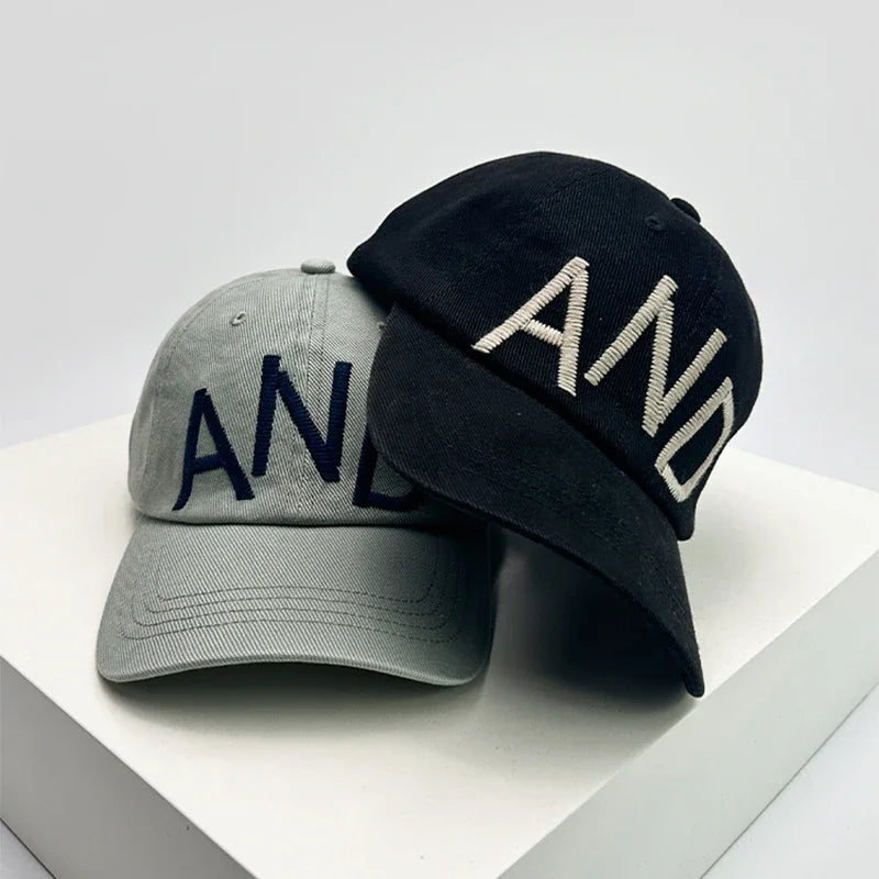 New Unisex Embroidered AND Letters Simple Baseball Hats Breathable High-quality Sunshade Peaked Caps Versatile Fashion Korean