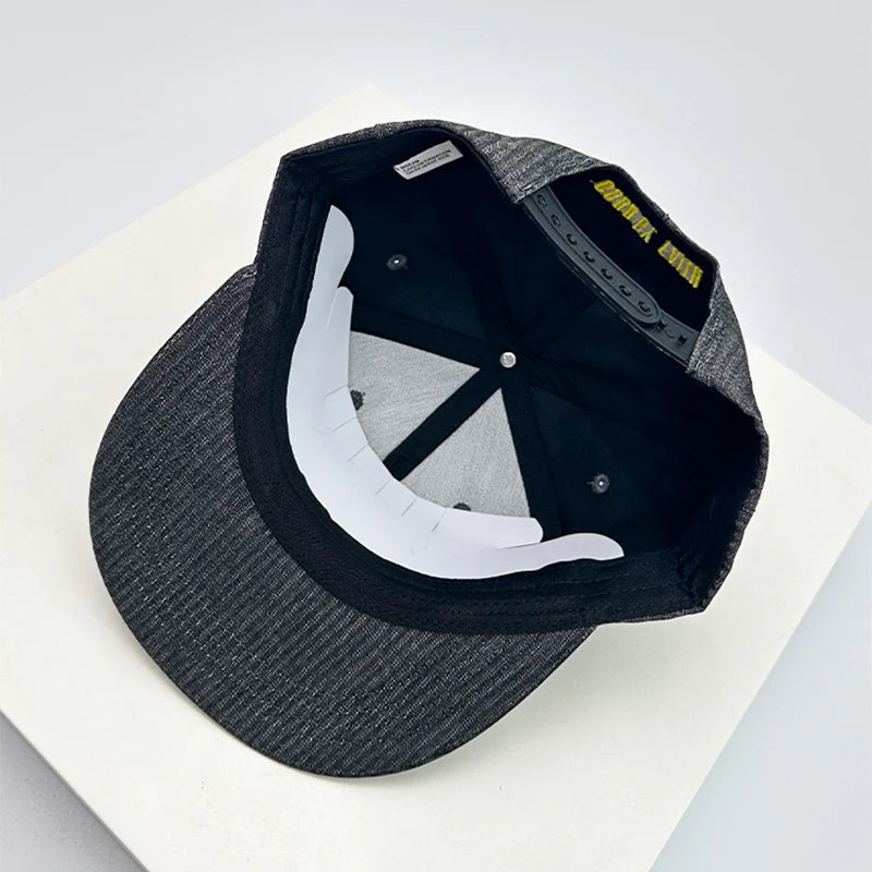 New Unisex Hip Hop Letter Embroidery Baseball Hats Breathable Flat Eave Sunshade Peaked Caps Versatile Color Block Fashion Retro