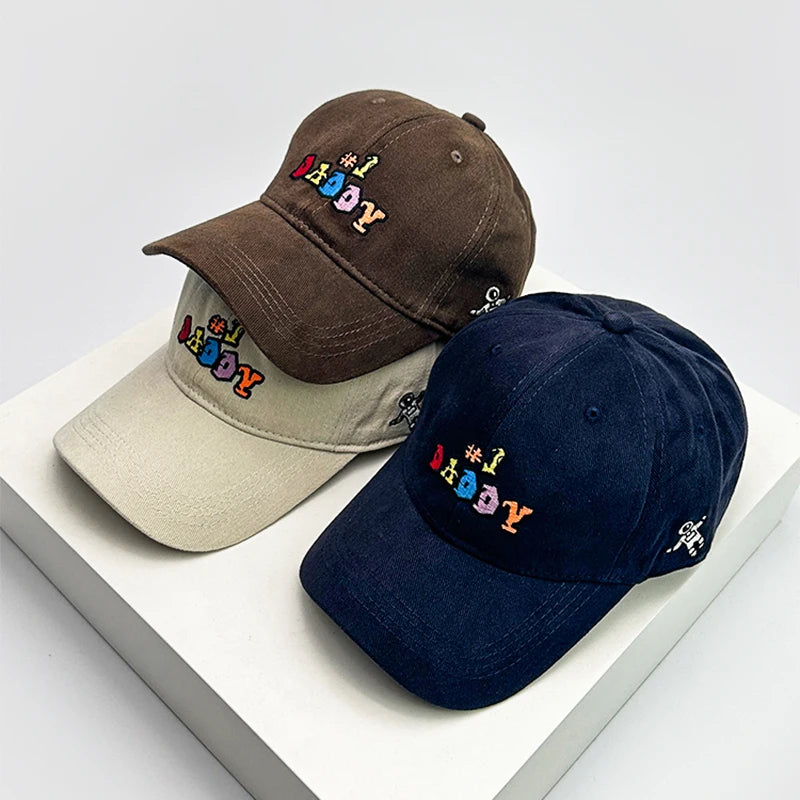 New Unisex Sanding Embroidered Colored Letters Baseball Hats Breathable Casual Sunshade Peaked Caps Versatile Fashion Outdoor