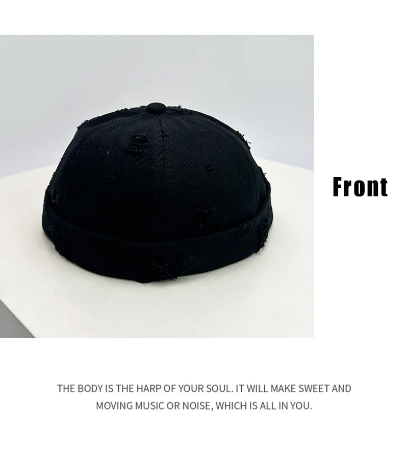 New Unisex Broken Style Solid Landlord Hats Breathable Street Sunshade Hip Hop Skullies Caps Versatile Outdoor Fashion Retro ins