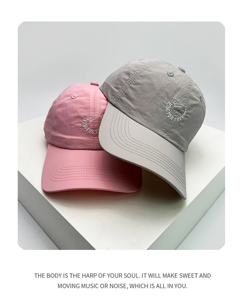 New Men Woman Embroidered Airplane Letters Quick Drying Baseball Hats Breathable Sunshade Sport Snapback Caps Versatile Fashion