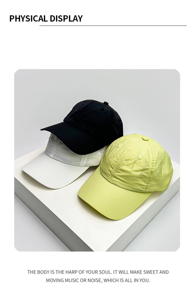 New Unisex Quick Drying Solid Simple Baseball Hats Sports Breathable Sunshade Outdoor Peaked Caps Versatile Fashion Candy Color