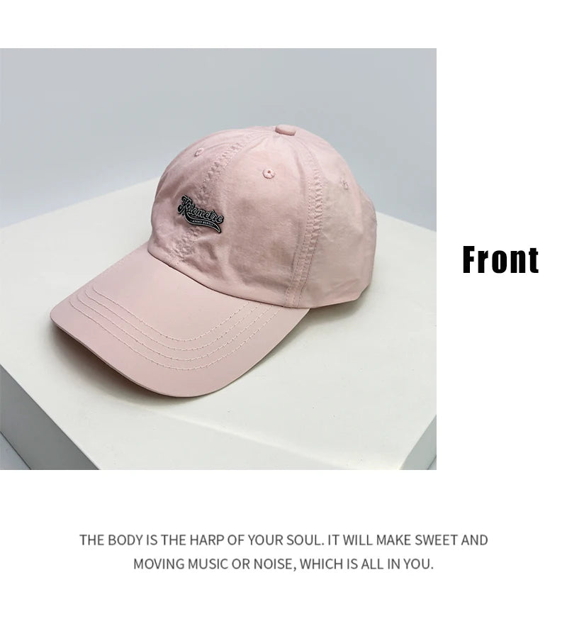 New Unisex Letter Quick Drying Baseball Hats Sports Breathable Simple Sunshade Outdoor Peaked Caps Versatile Fashion Casual ins