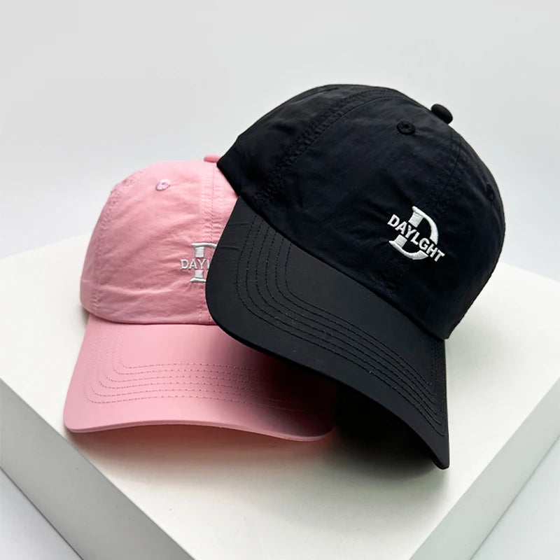 New Men Woman Korean Quick Drying Letter Embroidery Baseball Hat Breathable Sport Sunshade Simple Snapback Cap Versatile Fashion