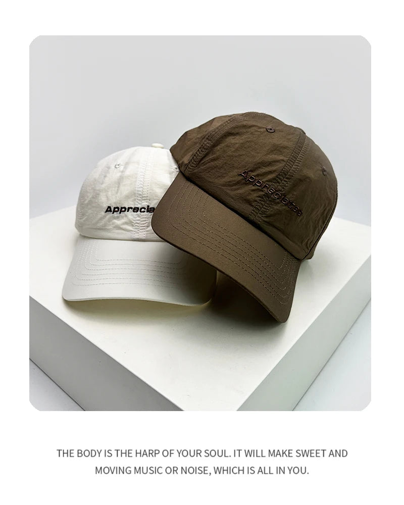 New Men Woman Quick Drying Climb Letter Embroidery Baseball Hats Simple Sunshade Breathable Outdoor Snapback Caps Versatile ins