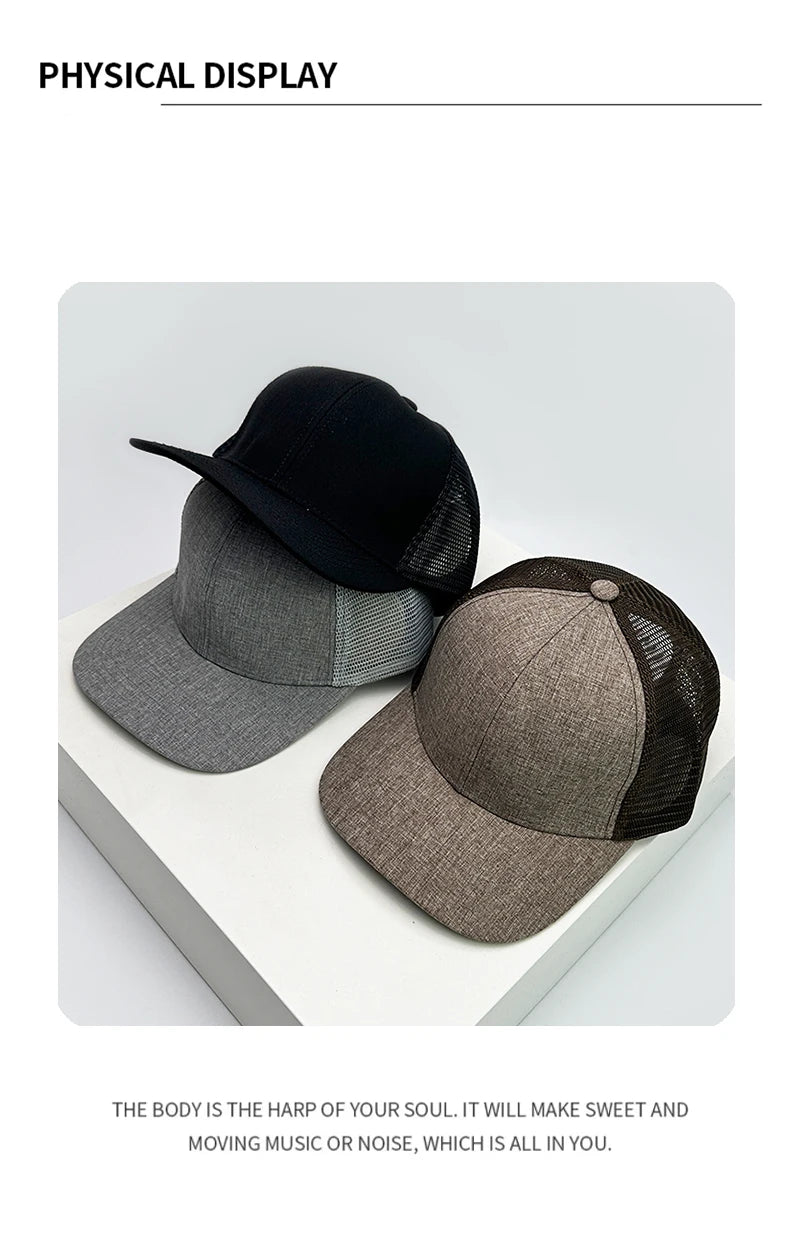 New Men Women High-quality Color Block Baseball Hats Sunshade Outdoor Breathable Casual Truck Caps Mesh Fashion Simple Versatile