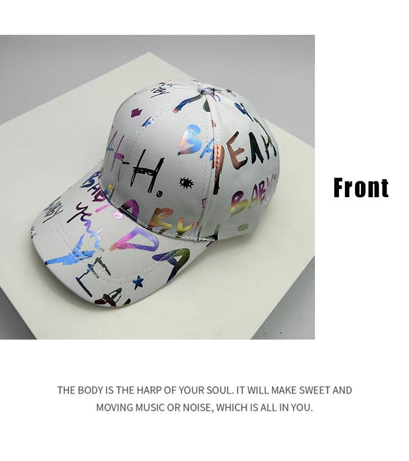 New Versatile Gradient Printed Graffiti Letter Men Women Baseball Hats Cotton Comfortable Casual Hip Hop Caps Fashion Sunshade