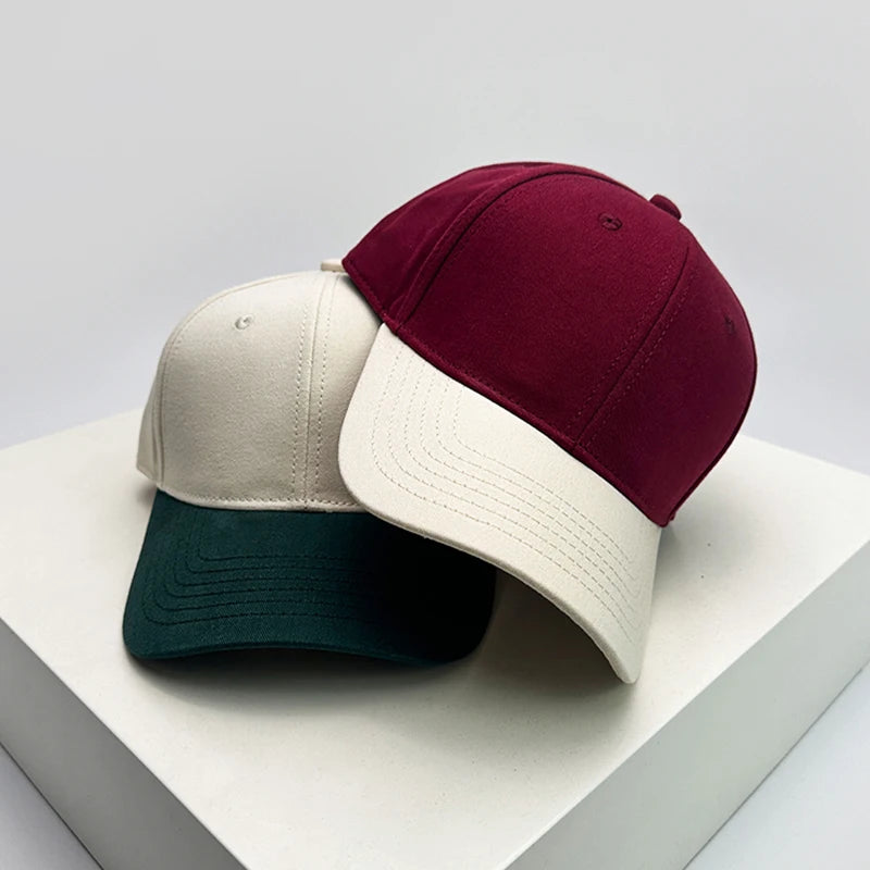 New Unisex Simple Color Block Casual Baseball Hats Breathable Outdoor ins Sunshade Peaked Caps Versatile Fashion Personal Retro