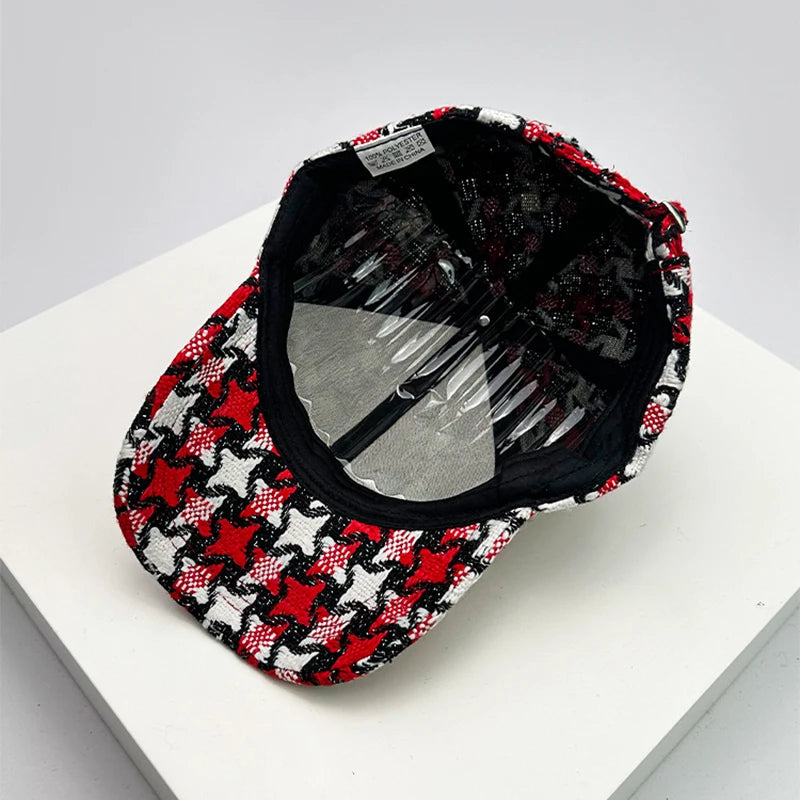 Autumn and Winter New Men Women Warm Versatile Star Color Block Baseball Caps Cotton Fashion Casual Westernized Trend Plush