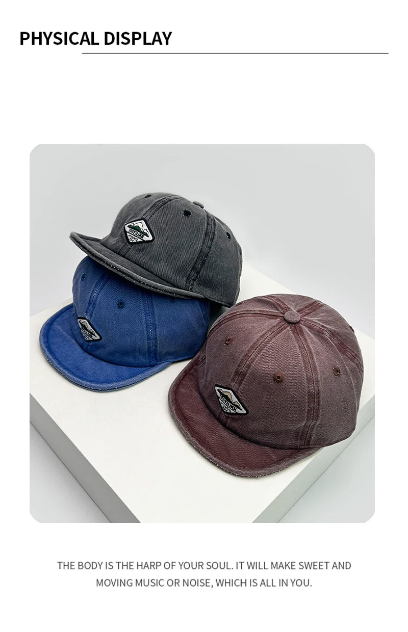 New Unisex Hip Hop Letter Embroidery Baseball Hats Street Breathable Personal Sunshade Peaked Caps Versatile Fashion Short Eaves