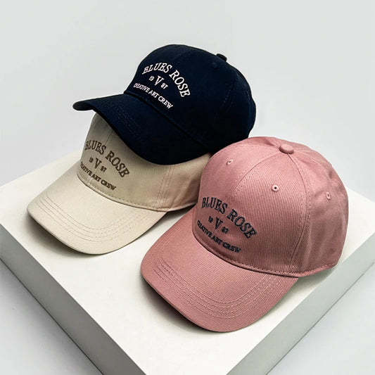 New Unisex Hardtop Embroidered Letters Baseball Hats Breathable Korean Sunshade Casual Peaked Caps Versatile Fashion Simple ins