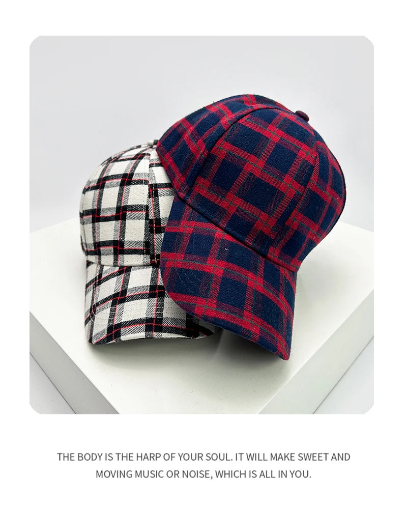 New Men Women Check Houndstooth Color Block Baseball Hats Sunshade Versatile Breathable Outdoor Snapback caps Fashion Retro ins