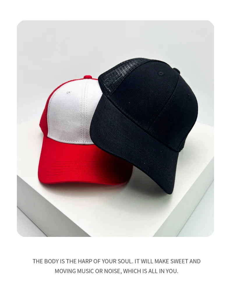 New Men Women Color Block American Style Baseball Hats Sunshade Personal Breathable Street Truck Caps Versatile Fashion Simple