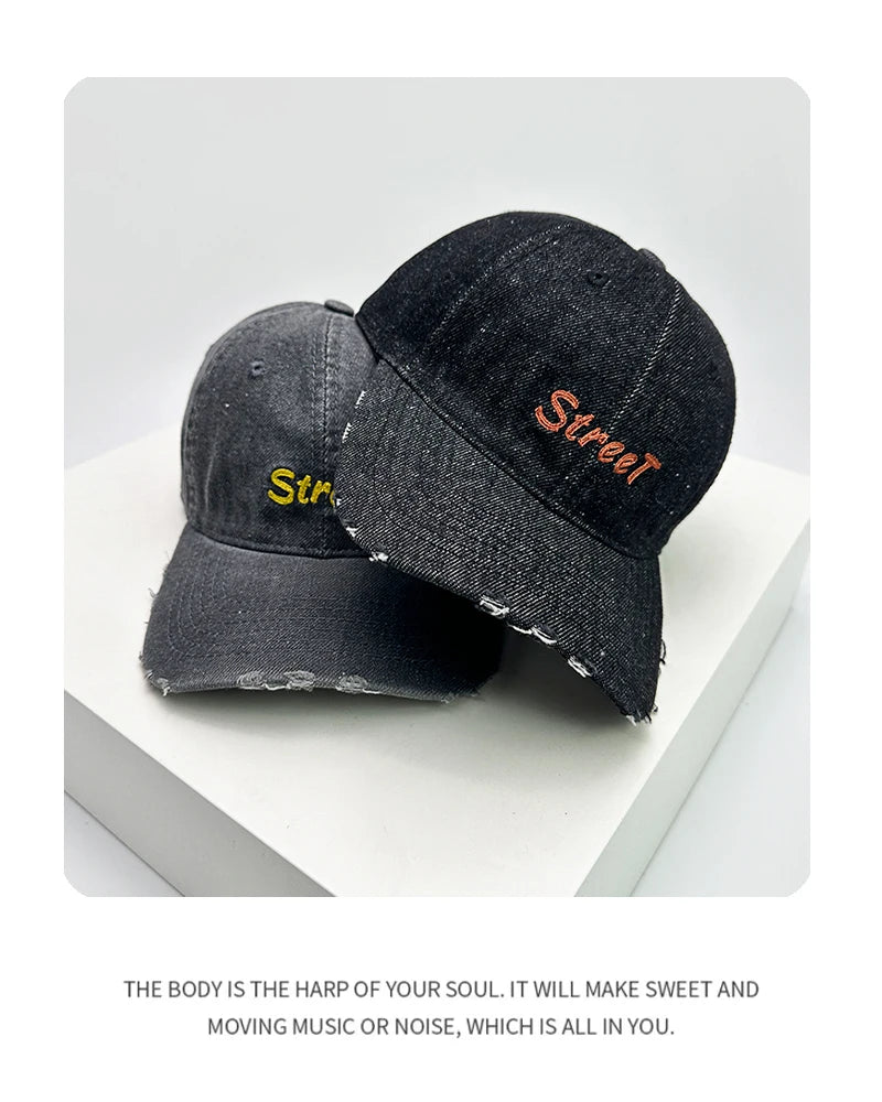 New Men Woman Broken Style Letter Embroidery Baseball Hats Retro Sunshade Breathable Casual Snapback Caps Versatile Fashion ins