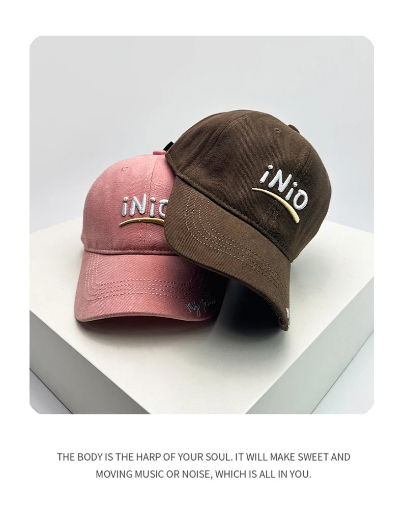 New Unisex Advanced Feel Embroidered Letters Baseball Hats Breathable Korean Sunshade Peaked Caps Versatile Casual Fashion Retro