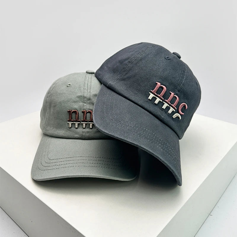 New Unisex Embroidered nnc Letters Baseball Hats Personal Breathable Sunshade Retro Peaked Caps Versatile Outdoor Fashion Sports