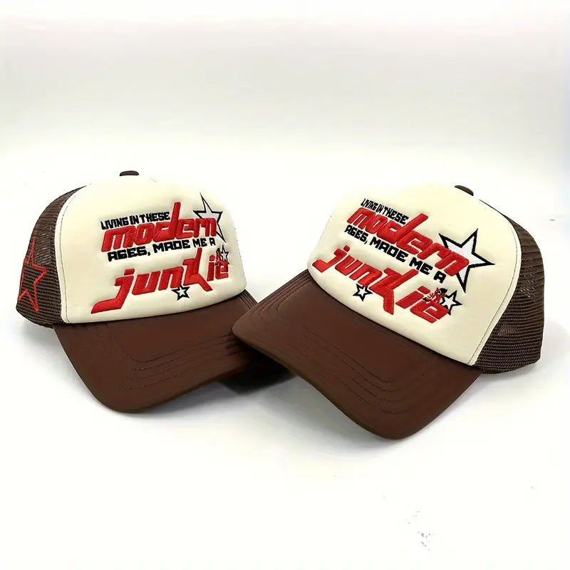 The "Modern Ages Made Me A Junkie" Trucker Hat