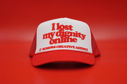 The "I Lost My Dignity Online" Funny Trucker Hat