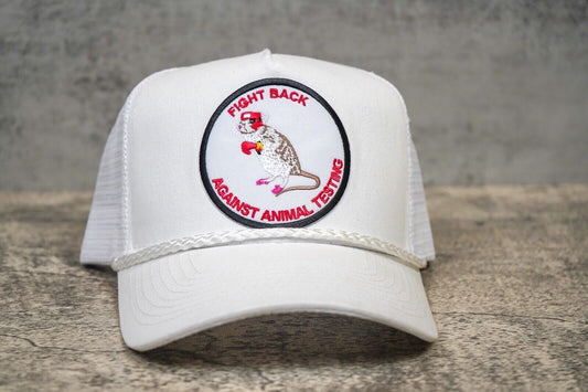 "Fight Back Against Animal Testing" Funny Trucker Hat