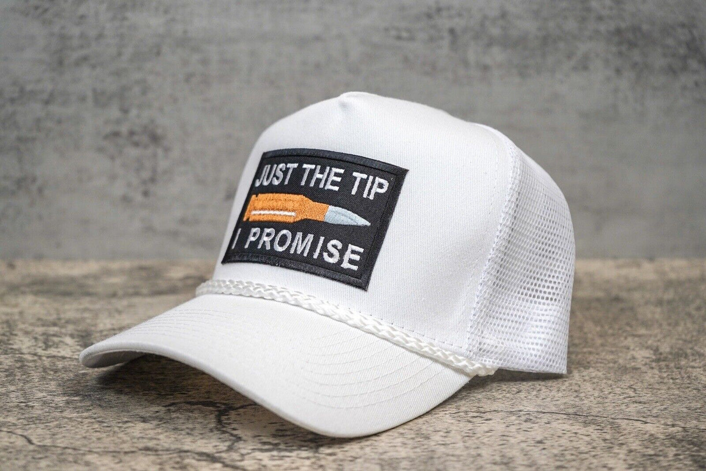 The "Just The Tip I Promise" Funny Trucker Hat