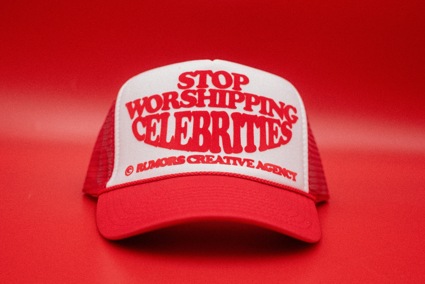 The "Stop Worshipping Celebrities" Funny Trucker Hat